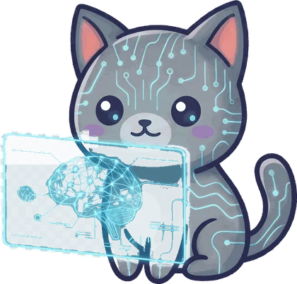 DBA cat con holograma de IA