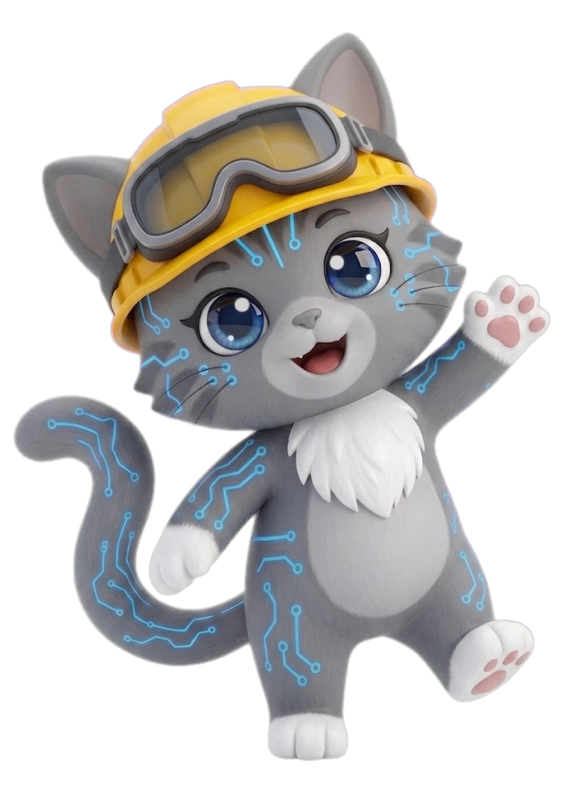 Pixel, la mascota de DBA, saludando